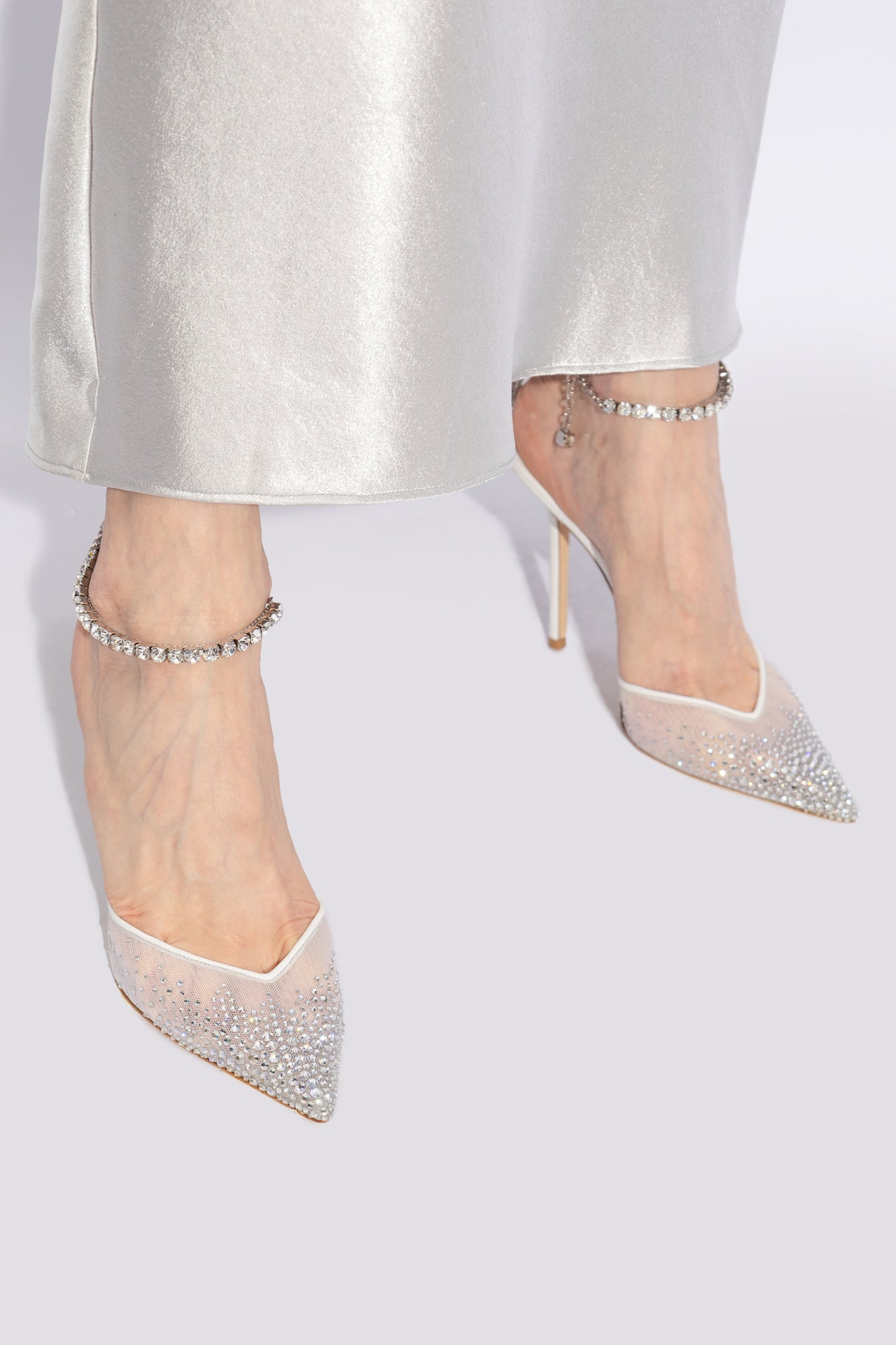Jummy Choo Crystal Mesh Heels