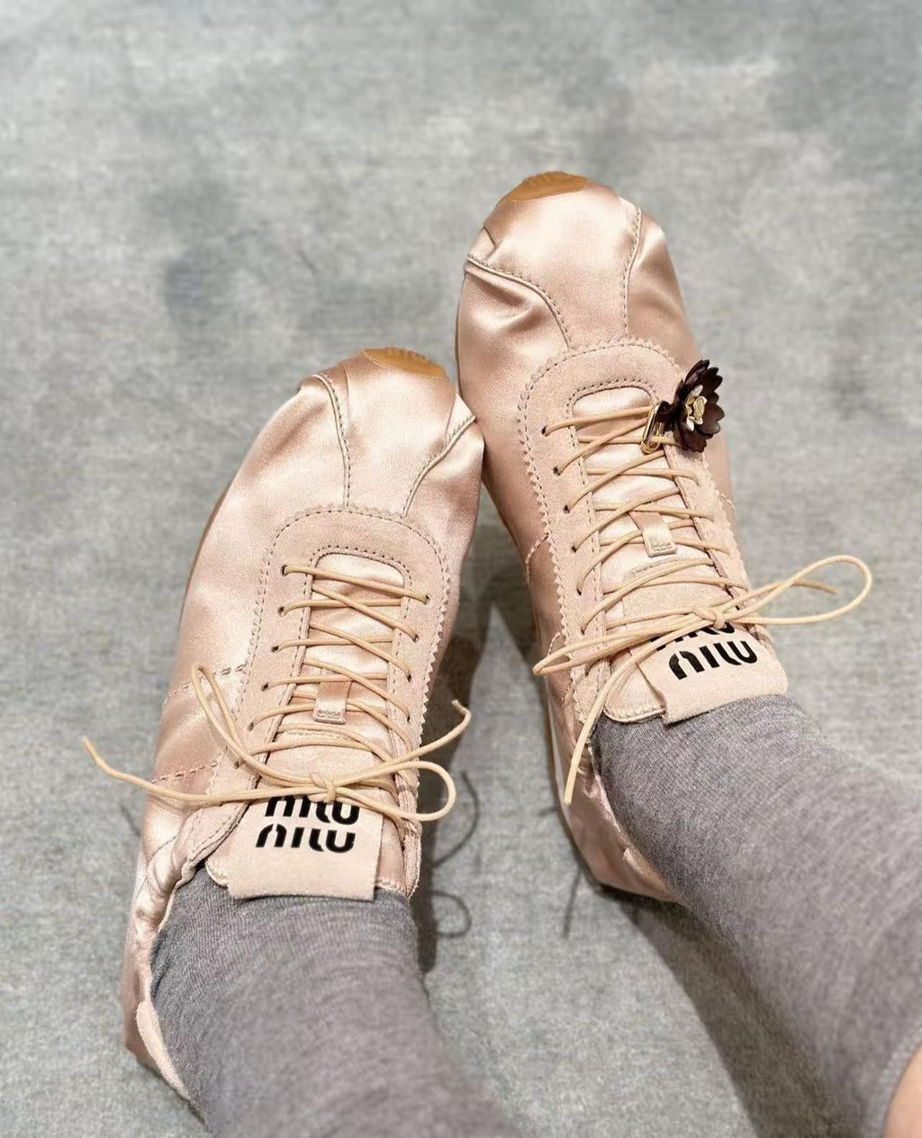 Miu Miu Plume Satin Sneakers