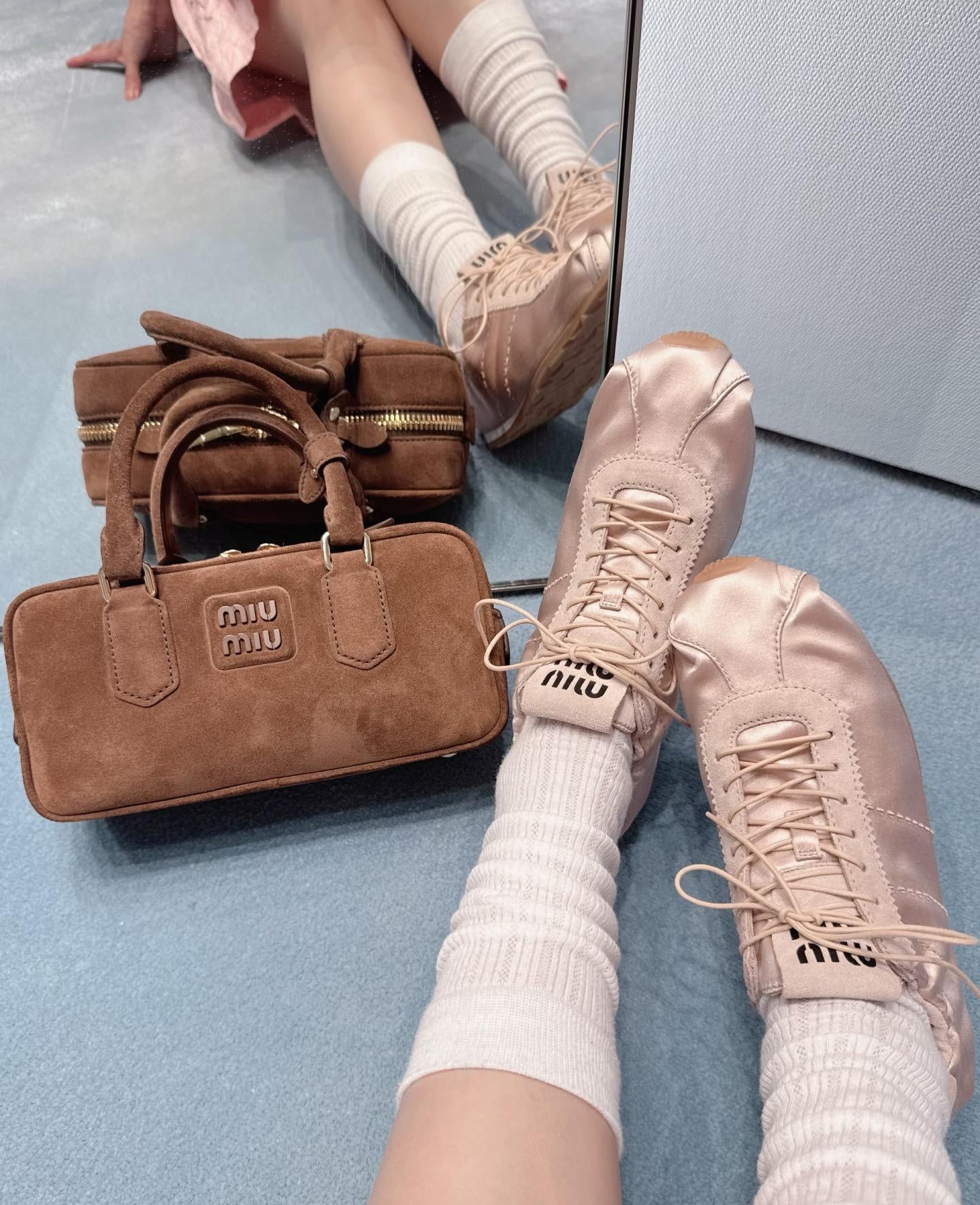 Miu Miu Plume Satin Sneakers