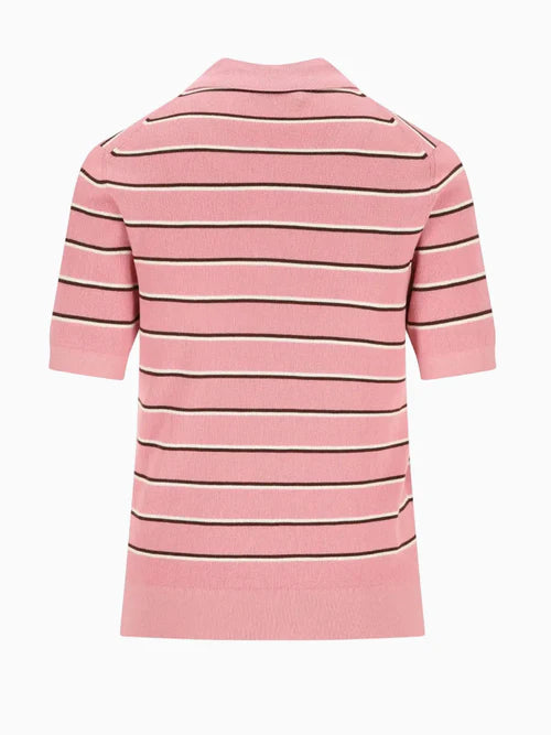Miu Miu Stripped Collar T-Shirt