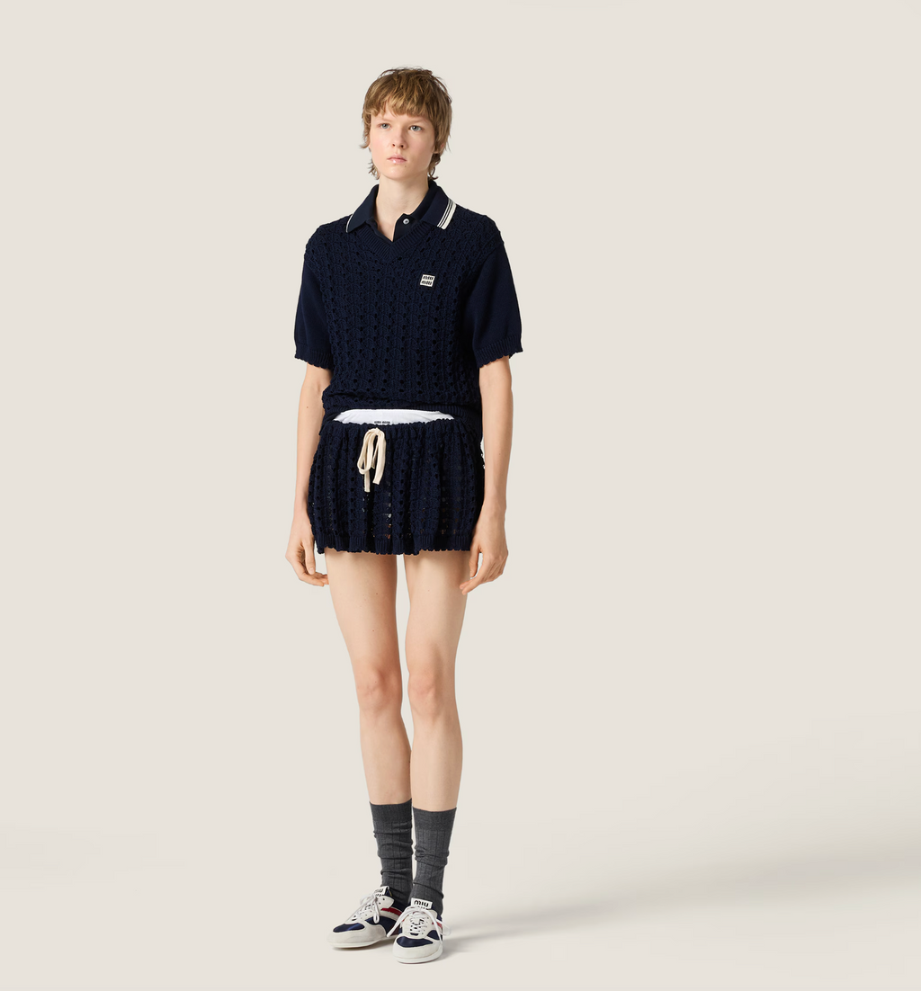 Miu Miu Skirt Set Navy